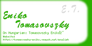 eniko tomasovszky business card